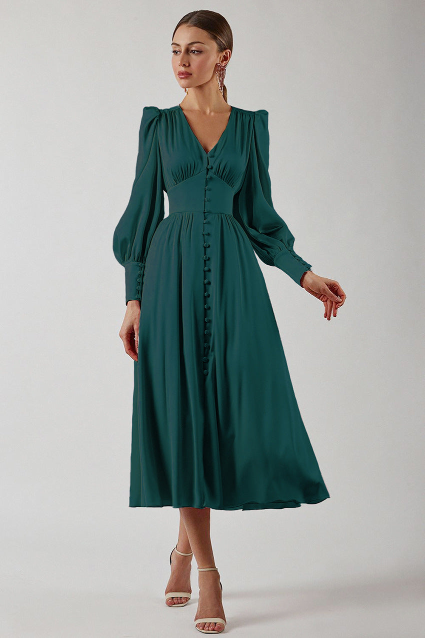 Tinni - Abito midi in raso elegante da donna Verde