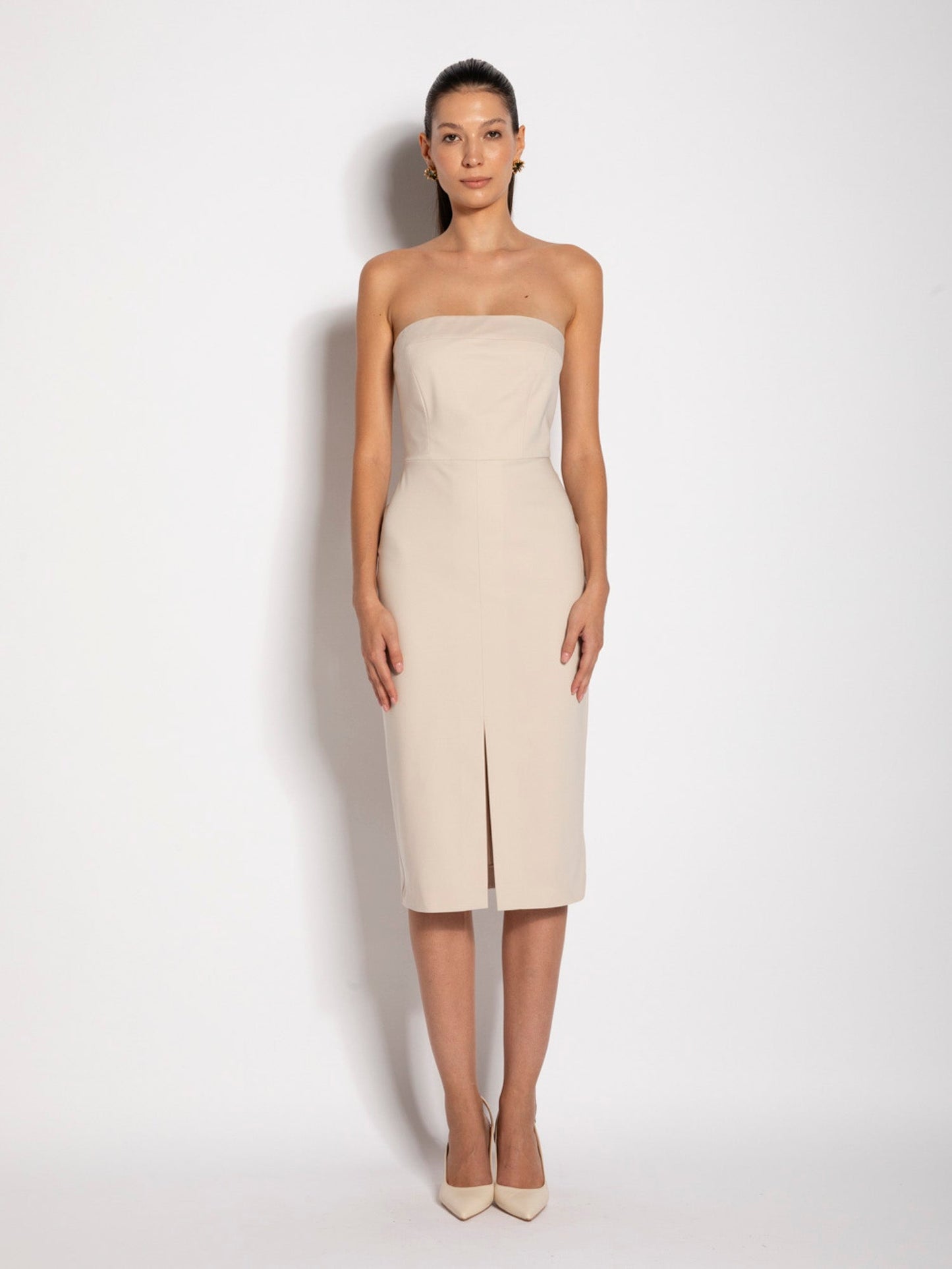 Tonina - Abito bustier elegante da donna Beige