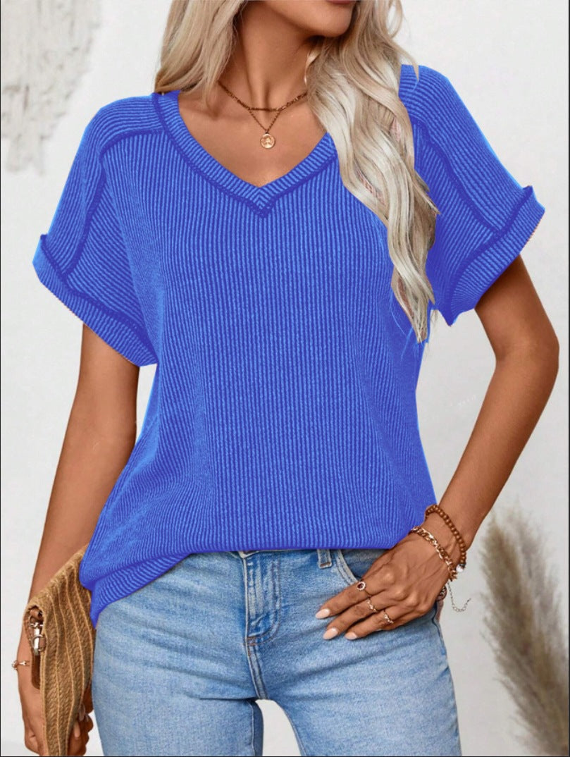 Una- Maglia in Maglia a Vestibilità Morbida Blu