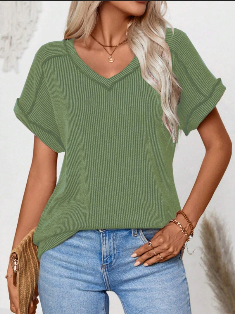 Una- Maglia in Maglia a Vestibilità Morbida Verde