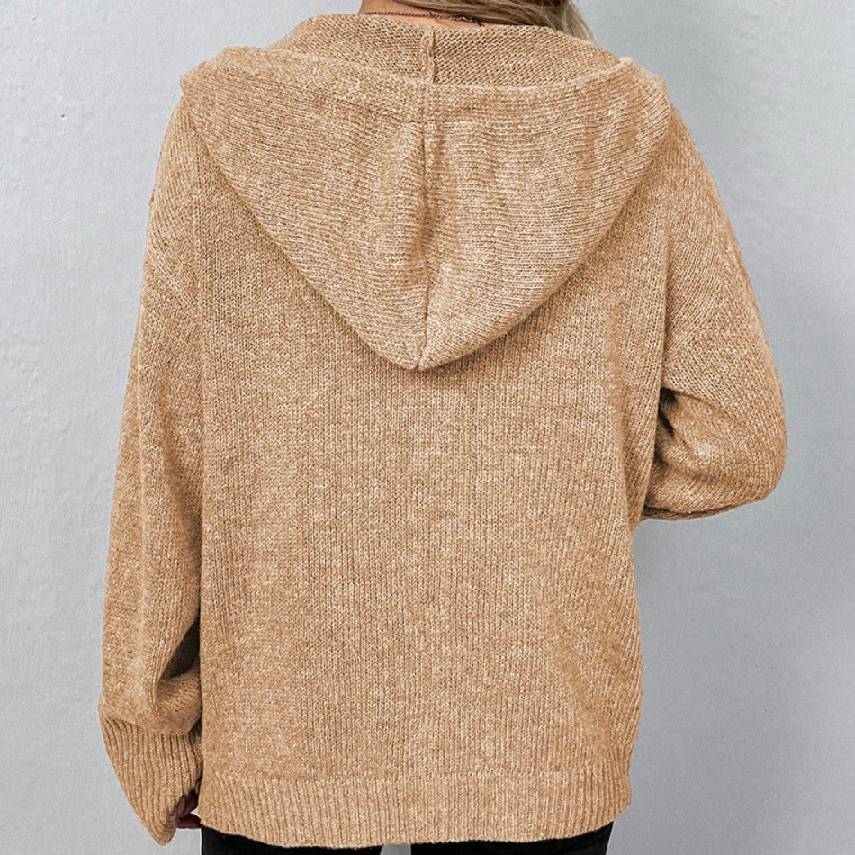 Armida - Cardigan con cappuccio e coulisse donna