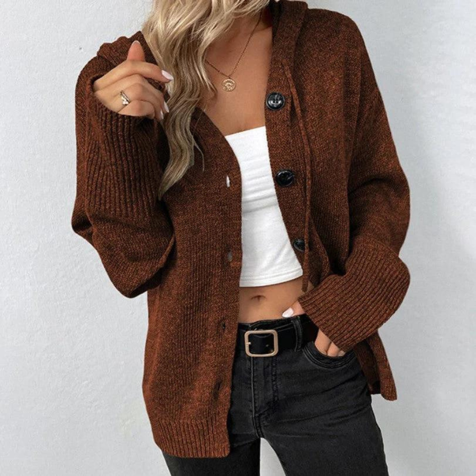 Armida - Cardigan con cappuccio e coulisse donna