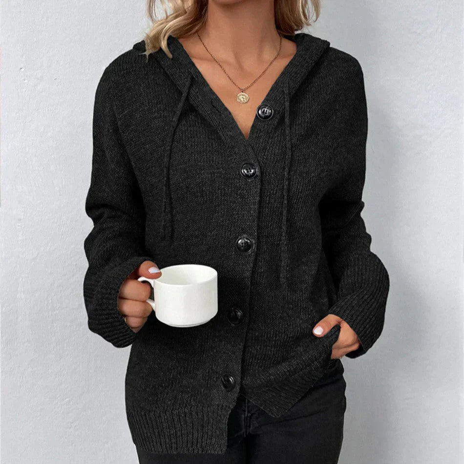 Armida - Cardigan con cappuccio e coulisse donna