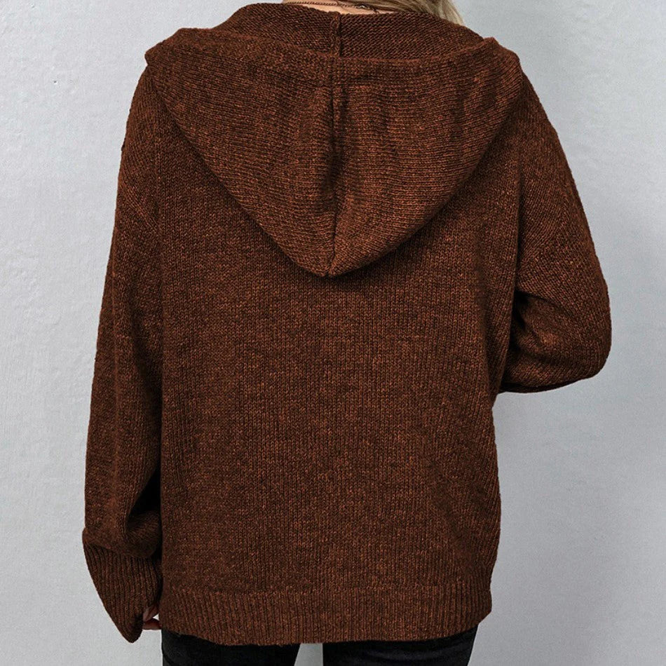 Armida - Cardigan con cappuccio e coulisse donna