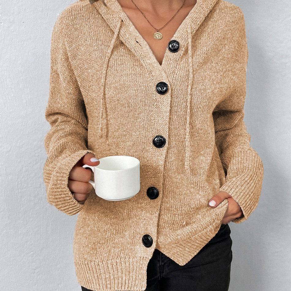 Armida - Cardigan con cappuccio e coulisse donna
