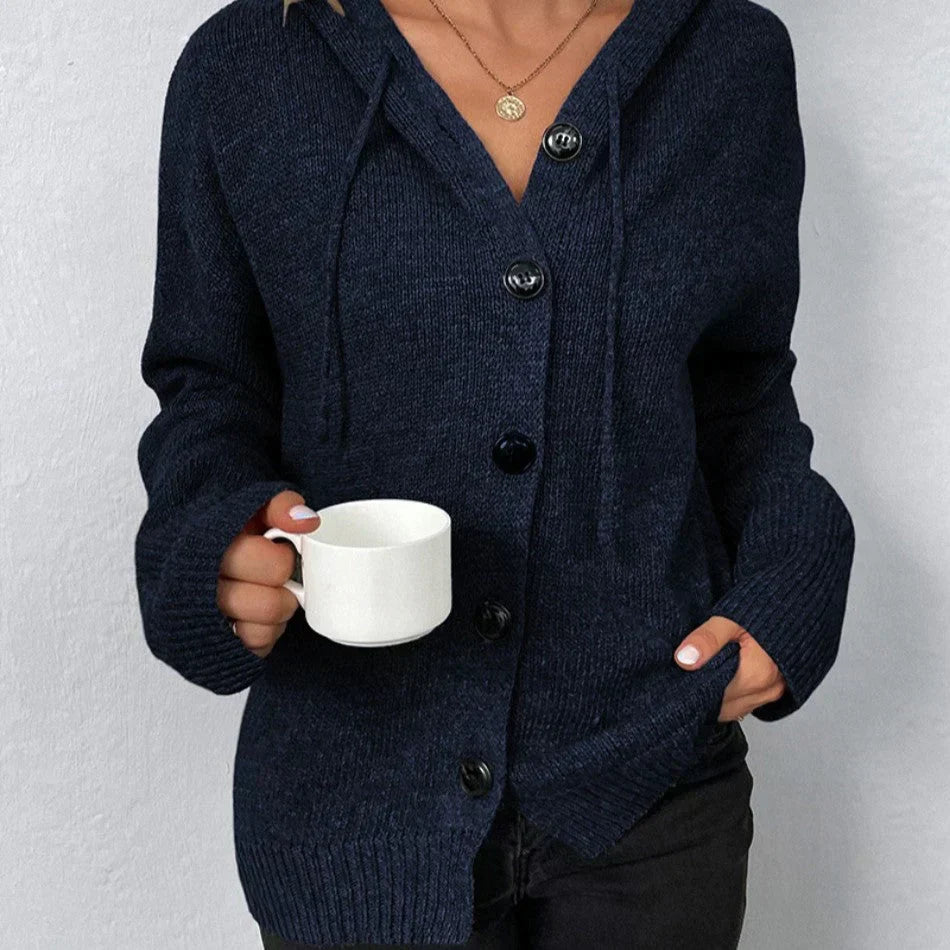 Armida - Cardigan con cappuccio e coulisse donna