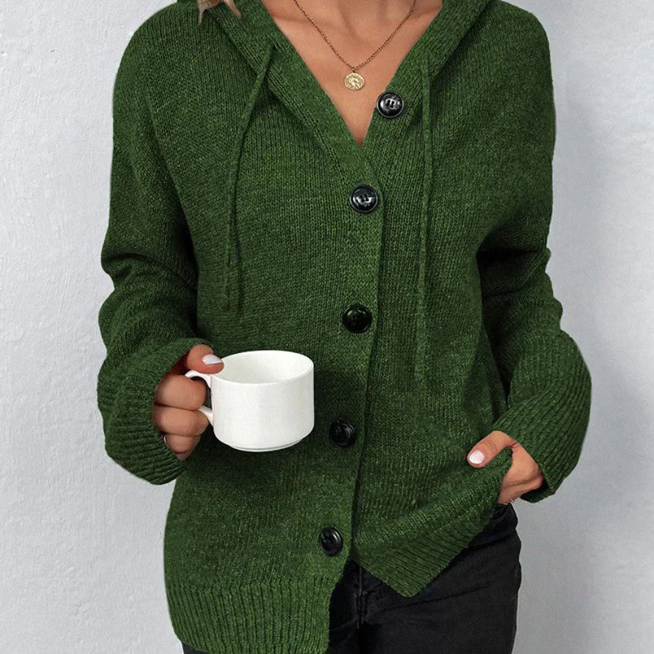 Armida - Cardigan con cappuccio e coulisse donna
