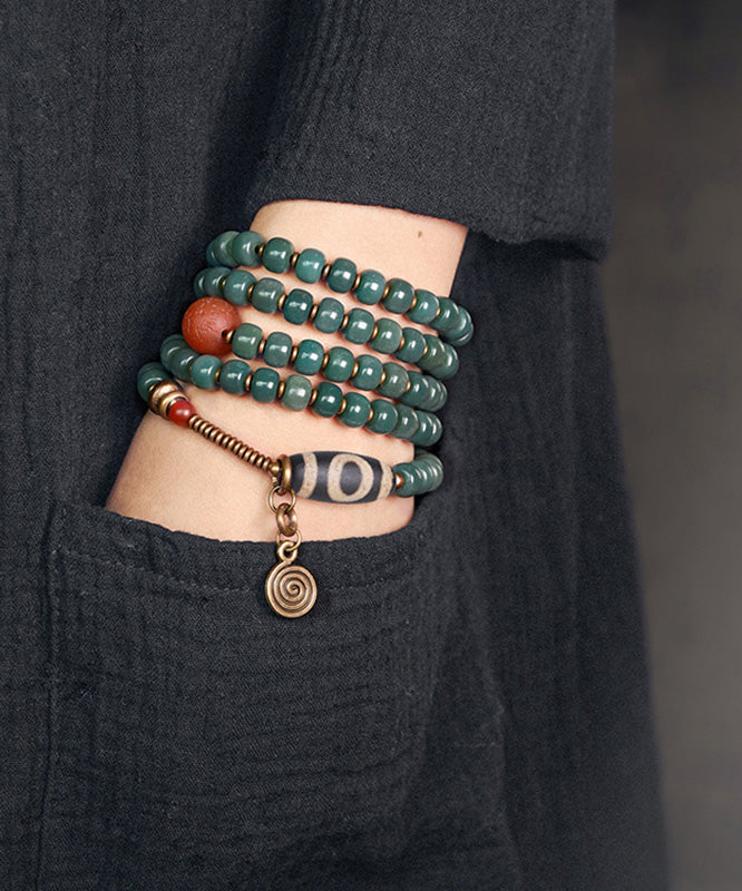 Lattanzia - Collana Bracciale Bodhi Nappine Verde Vintage Donna