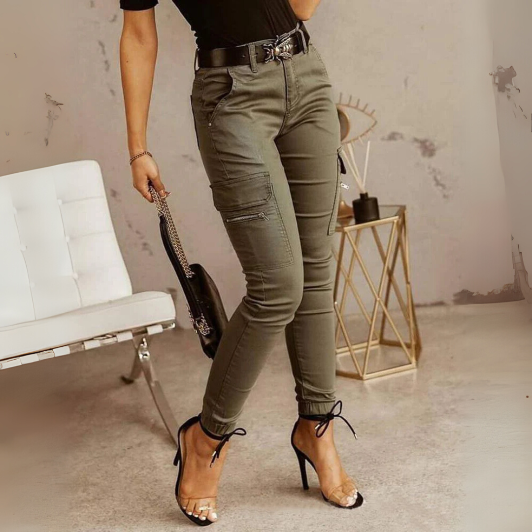 Quinella – Pantaloni Cargo Attillati da Jogging Donna