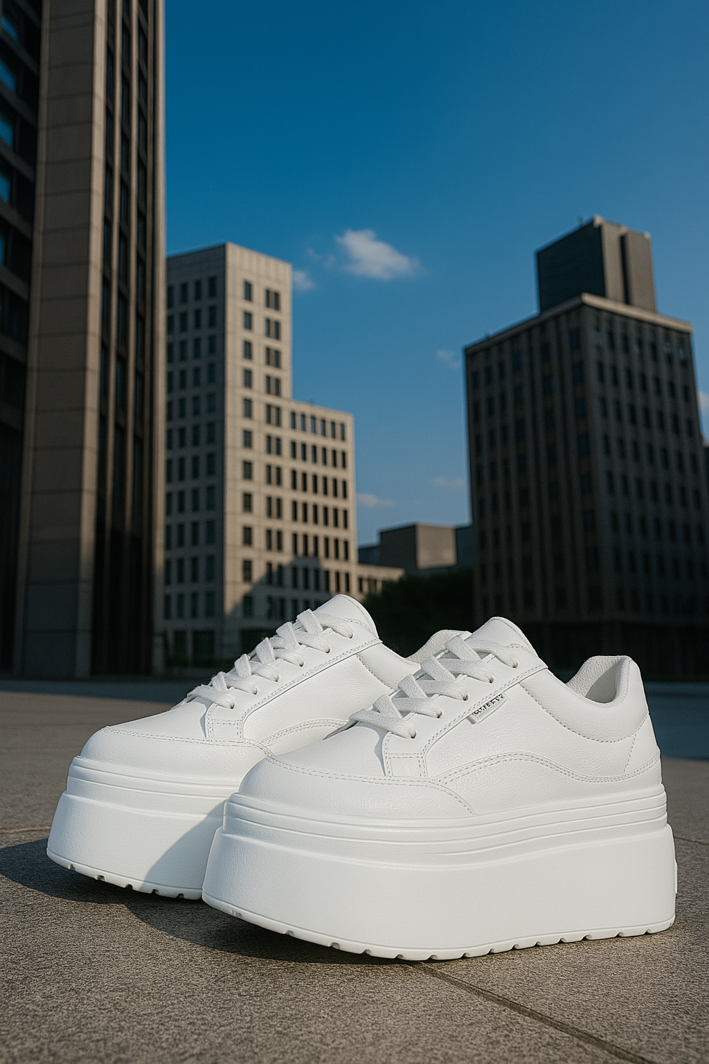 Elodia - Sneakers in pelle con platform robusta