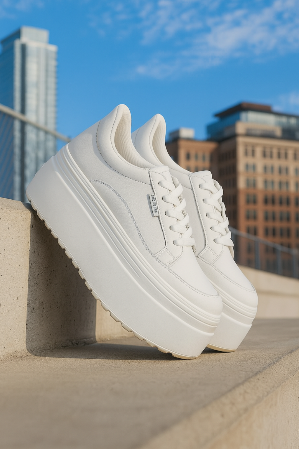 Elodia - Sneakers in pelle con platform robusta