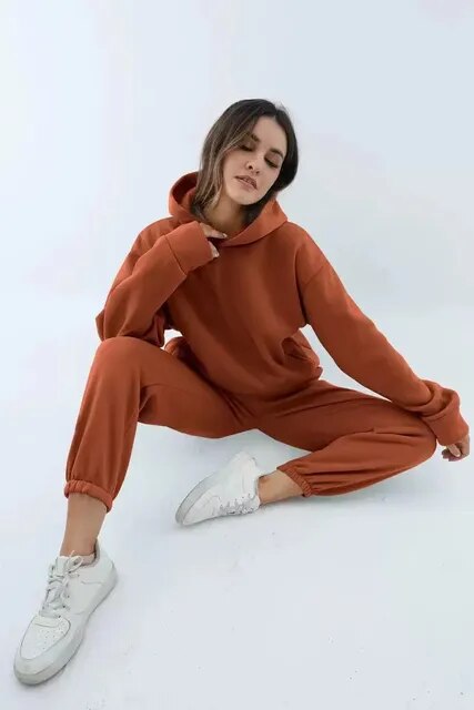 Isabella – Set Felpa con Cappuccio Tinta Unita