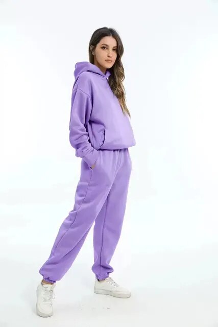 Isabella – Set Felpa con Cappuccio Tinta Unita