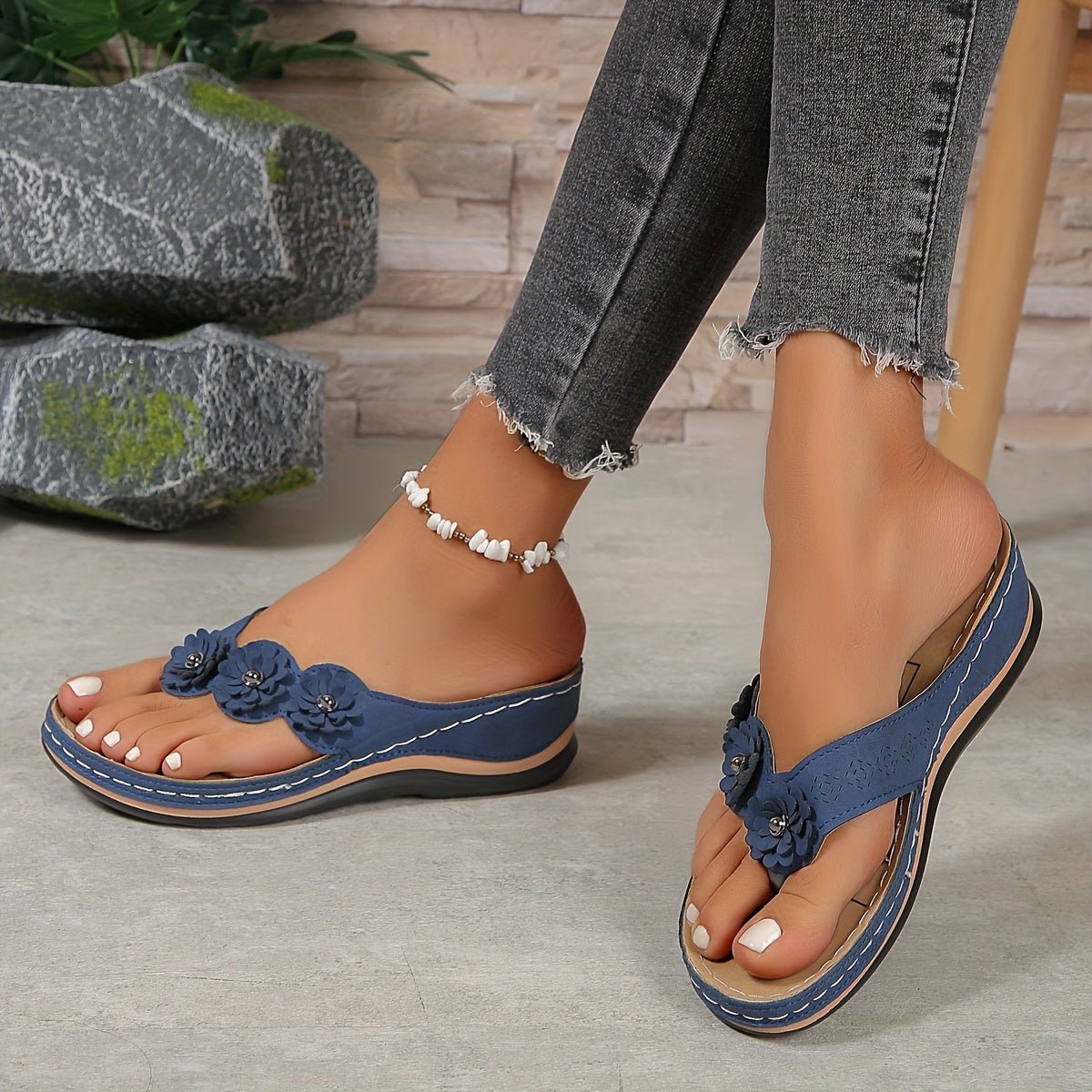 Yvonne - Sandali Premium da donna - Blu scuro