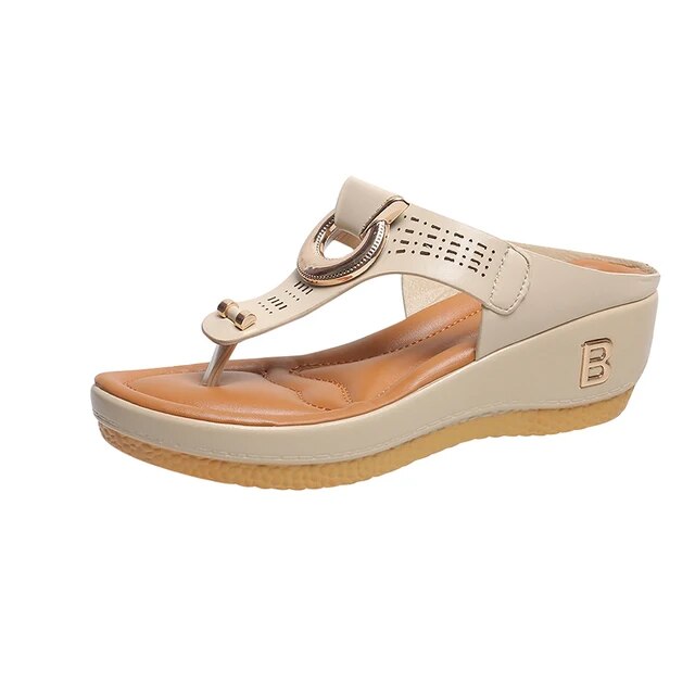 Miranda – Sandali con Zeppa in Pelle Stile Fresco