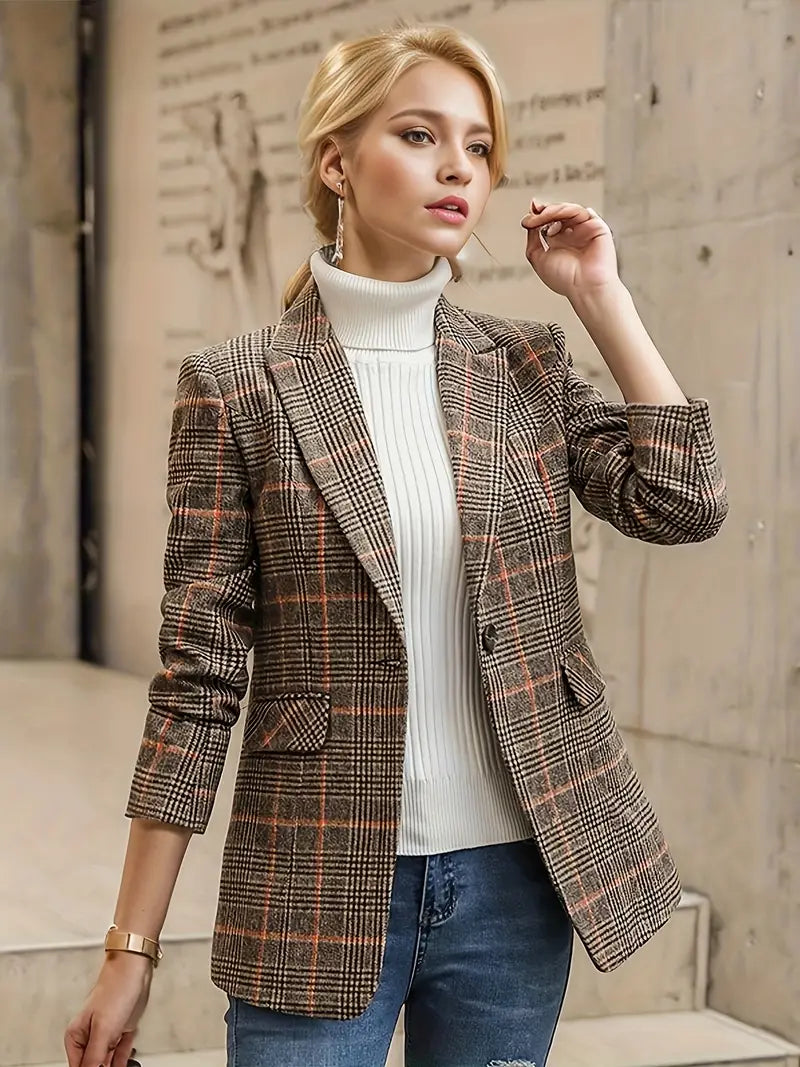 Pierina – Blazer Donna Elegante a Quadri Chic
