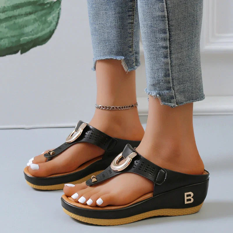 Miranda – Sandali con Zeppa in Pelle Stile Fresco