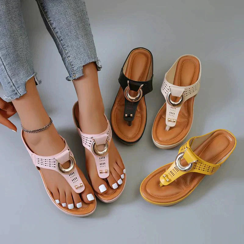 Miranda – Sandali con Zeppa in Pelle Stile Fresco