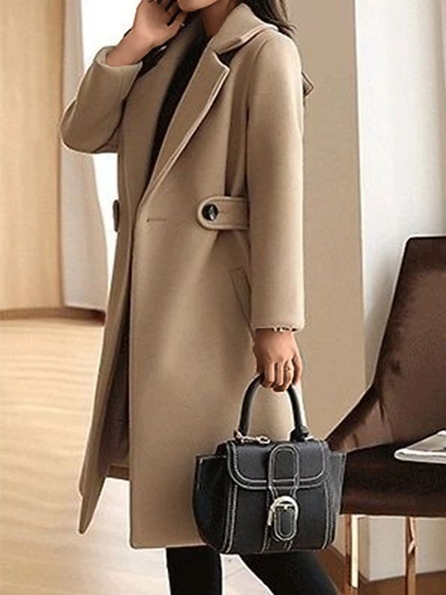 Katia - Cappotto Lungo Donna Doppio Petto con Cintura