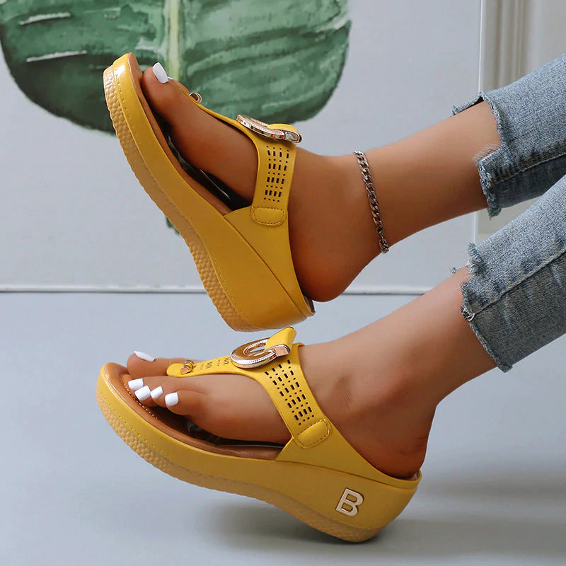 Miranda – Sandali con Zeppa in Pelle Stile Fresco