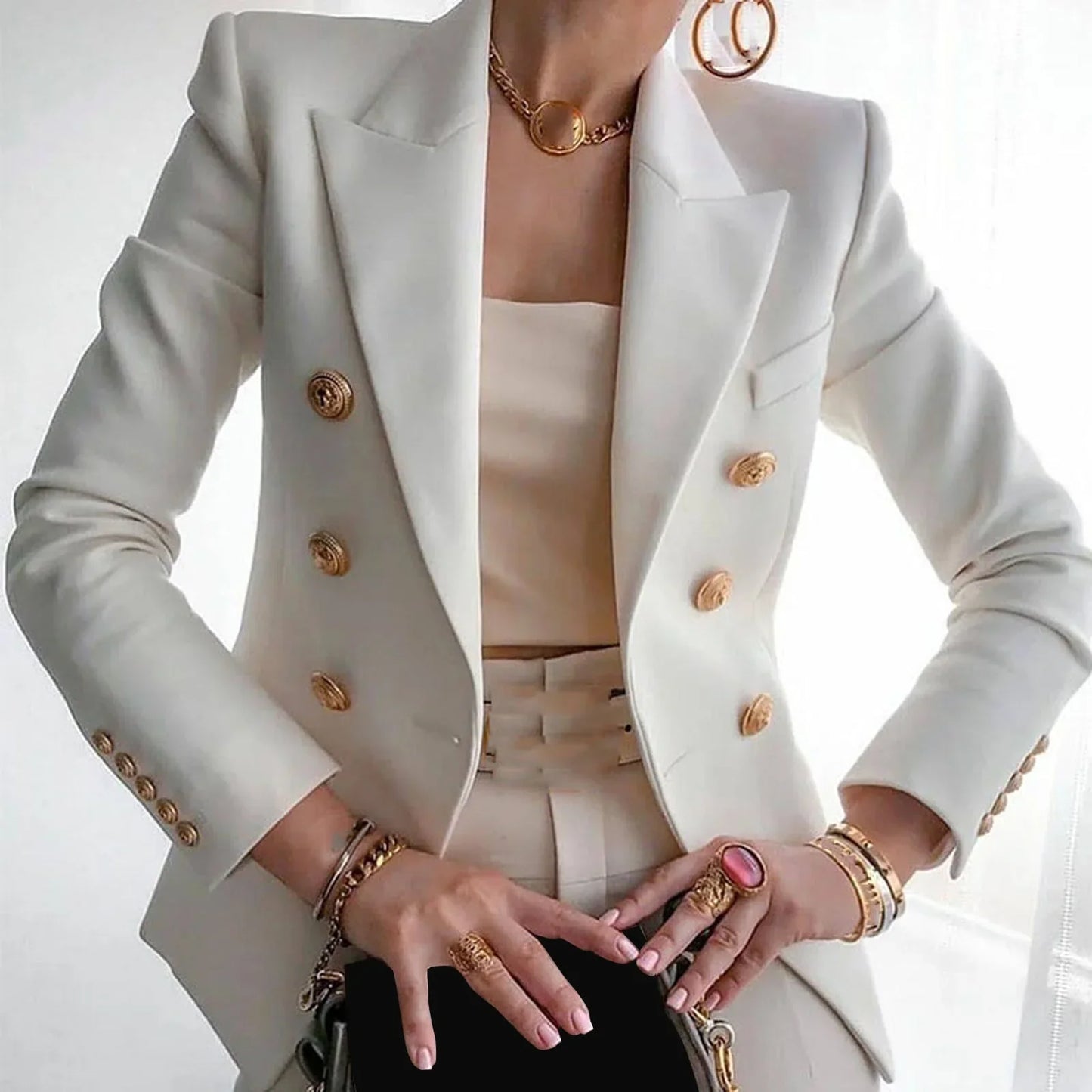 Domitilla – Blazer Donna Boyfriend Aperto a Maniche Lunghe