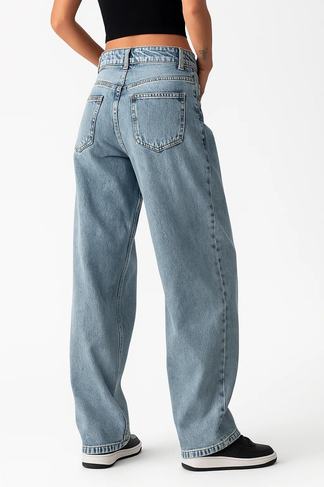 Viola – Jeans a Gamba Larga Vita Bassa Casual Donna