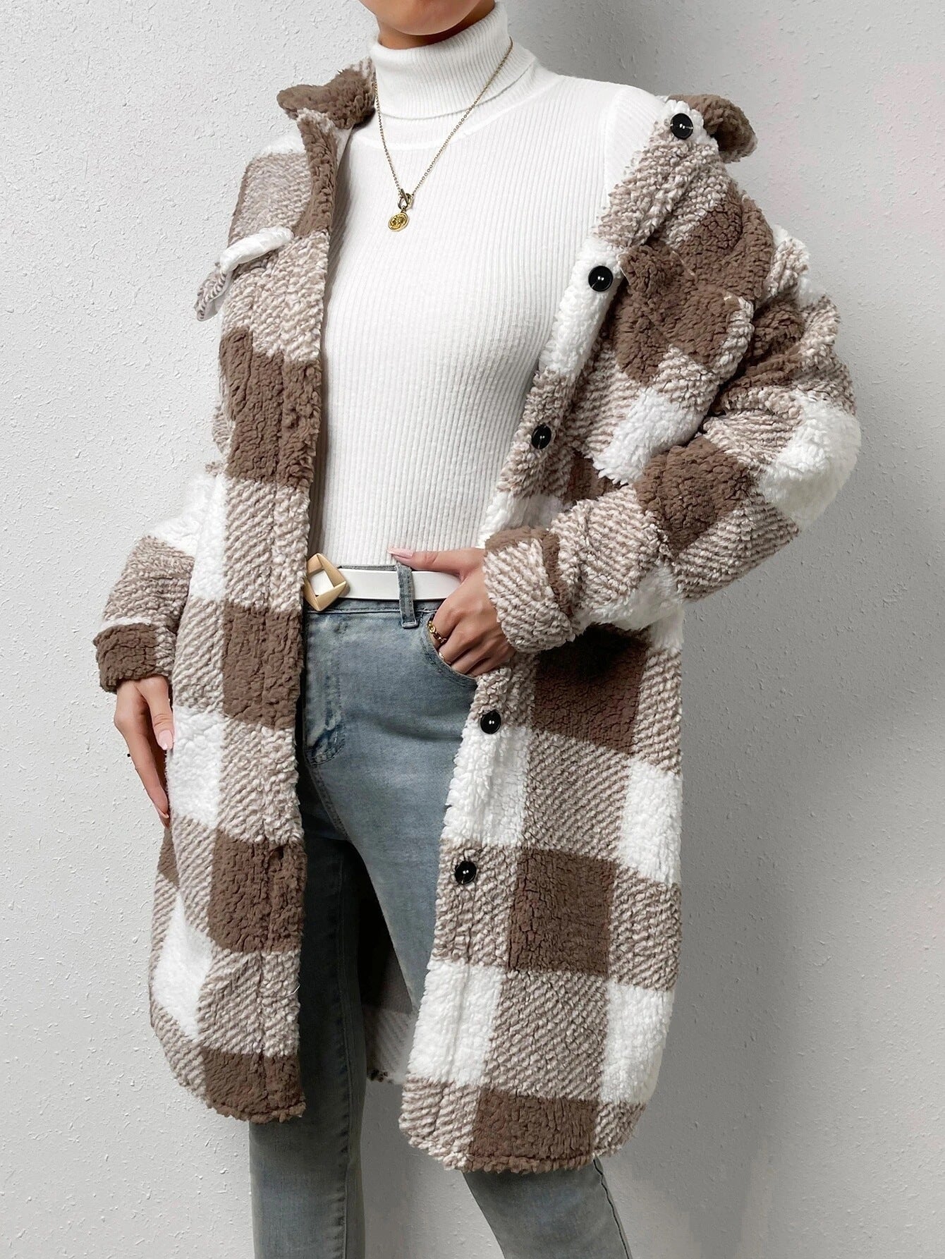 Debora – Cappotto in Velluto di Lana a Quadri