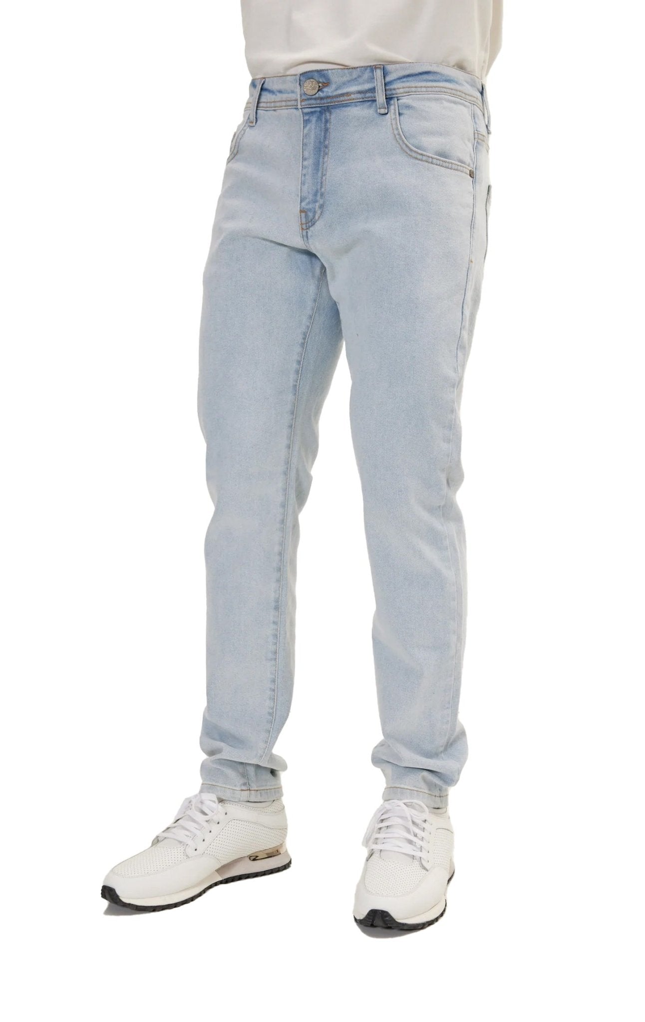 Lionello - Jeans Uomo Aderenti Blu Chiaro Classici