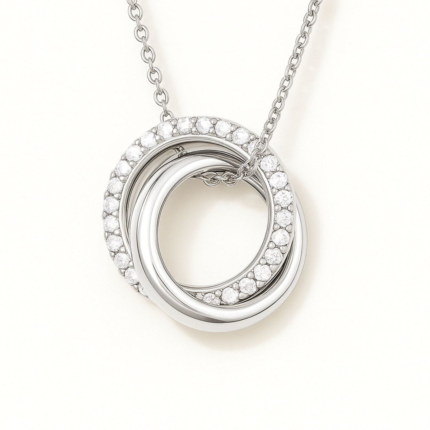 Adele - Collana Doppio Anello Intrecciato Argento Donna