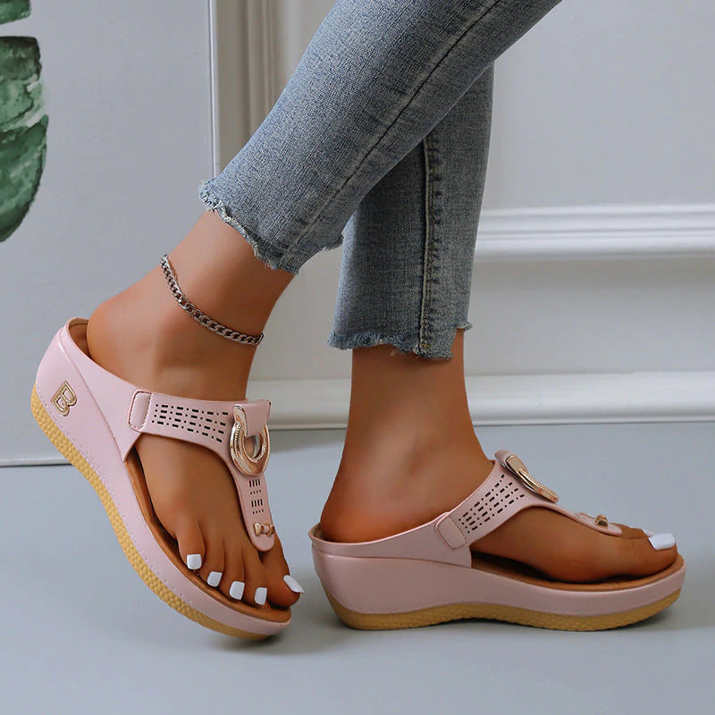 Miranda – Sandali con Zeppa in Pelle Stile Fresco