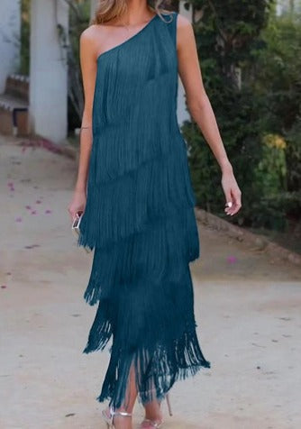 Irene – Abito Elegante Monospalla Per Cerimonie Ed Eventi