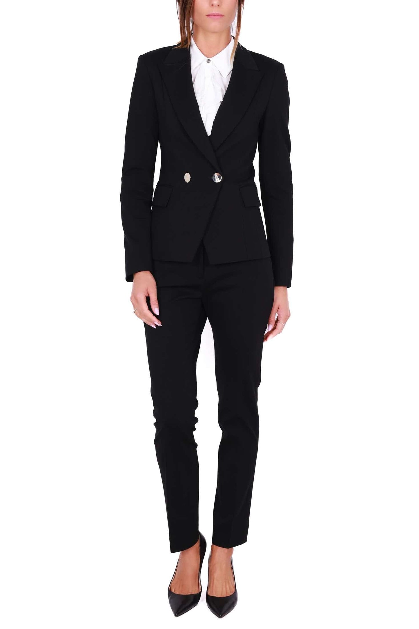 Klara - Blazer Nero Doppiopetto Donna Elegante Fit Sartoriale