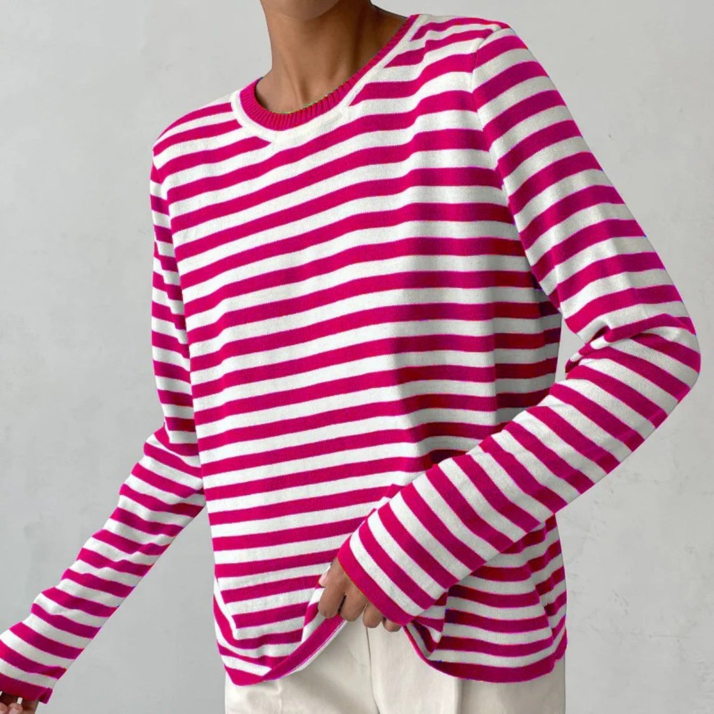 Umbra – Maglietta Classica a Righe Maniche Lunghe Donna