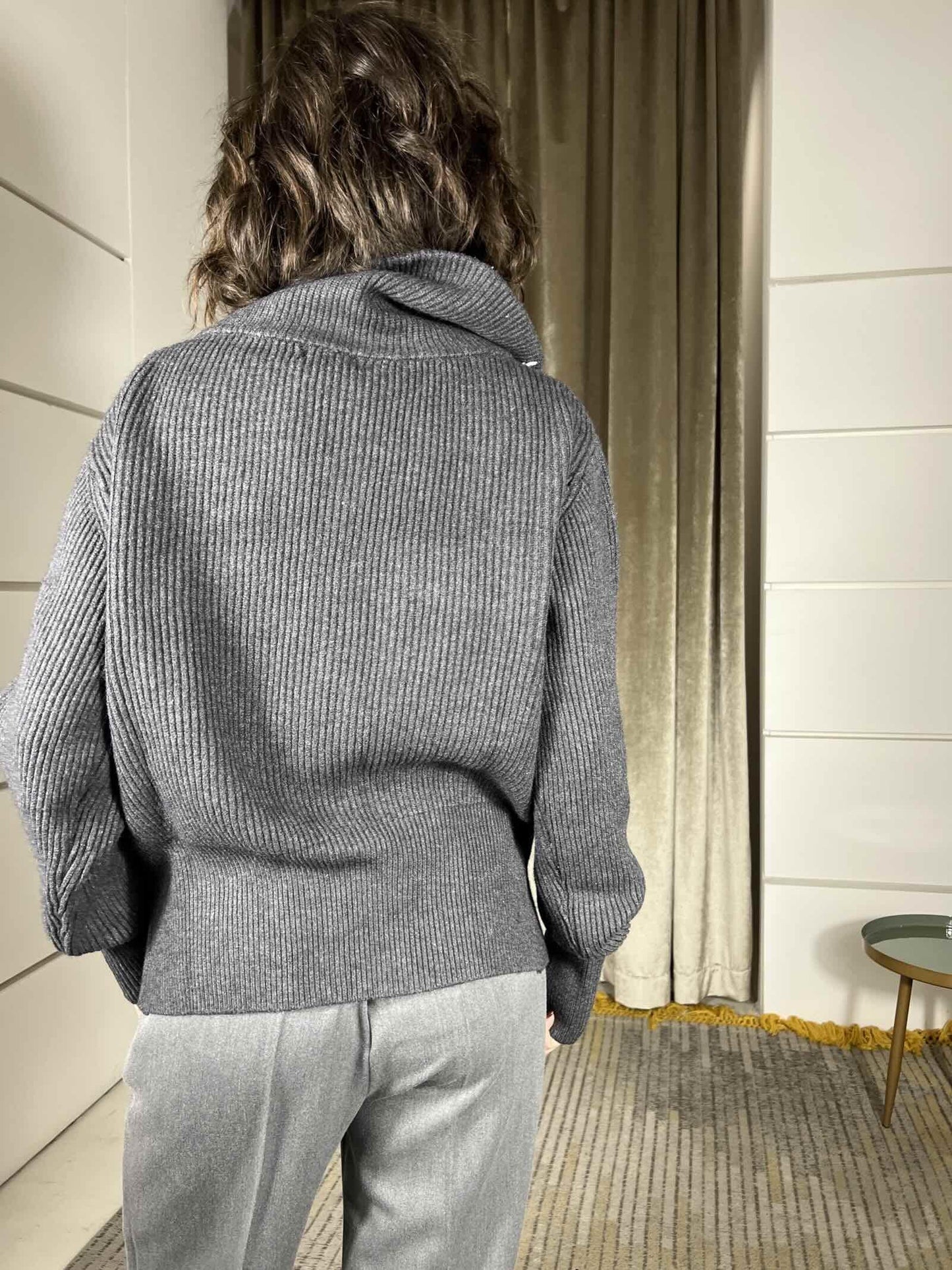 Janna - Maglione Donna con Zip e Tasca