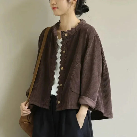 Letizia - Giacca Donna con Dettagli in Velluto a Coste