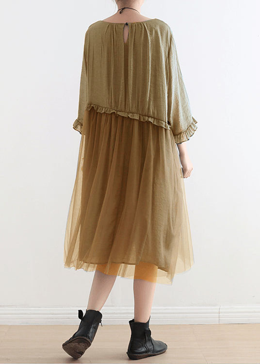 Serena - Vestito lungo estivo in chiffon azzurro donna