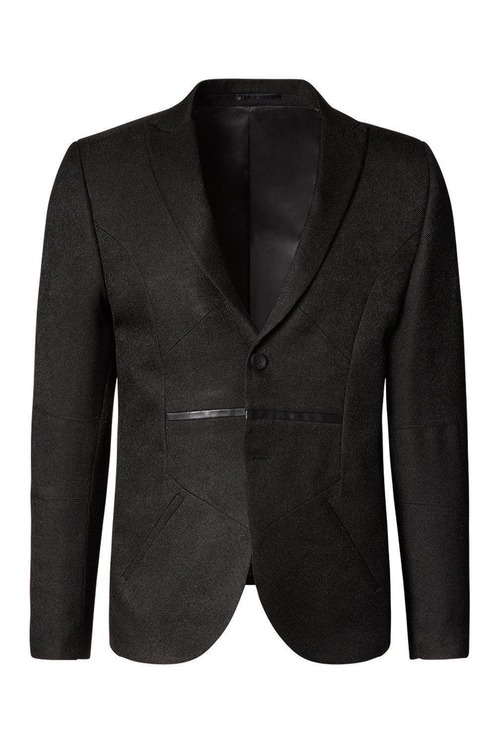 Lazzaro - Blazer Geometrico Uomo Nero Stile Moderno
