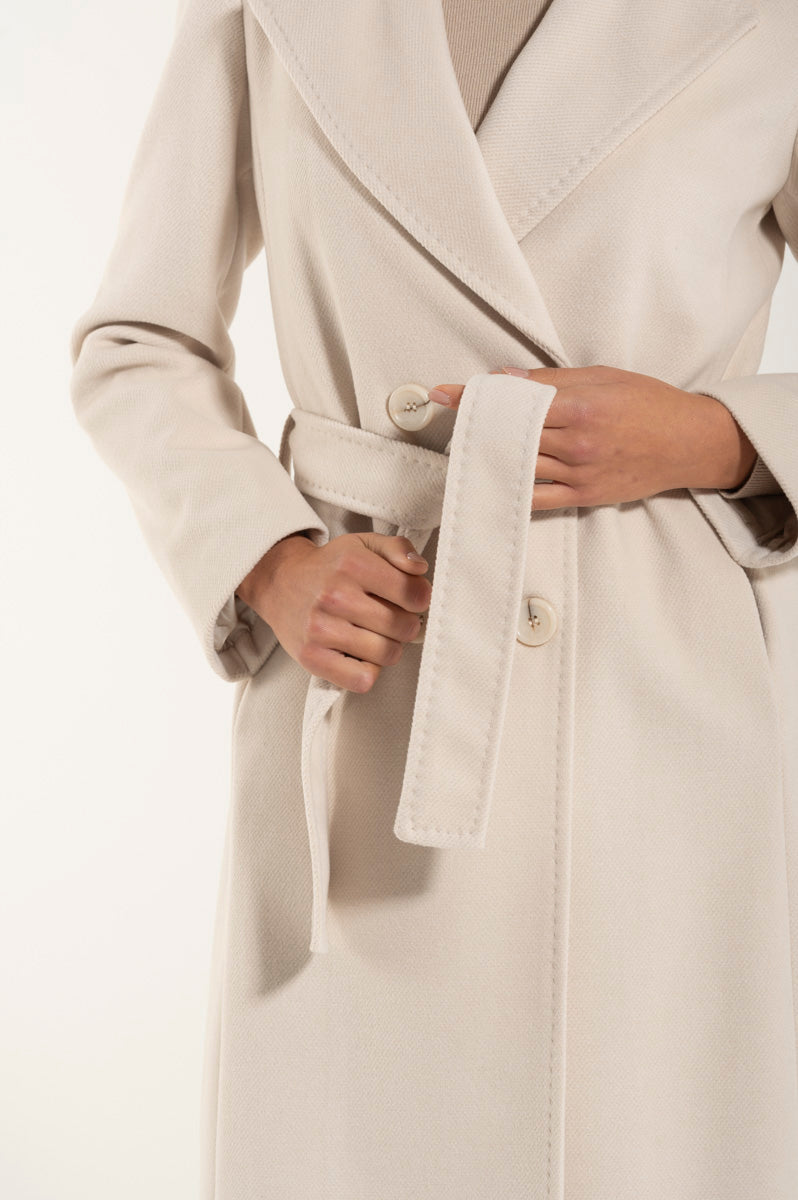 Tisella - Cappotto Donna Elegante Color Crema