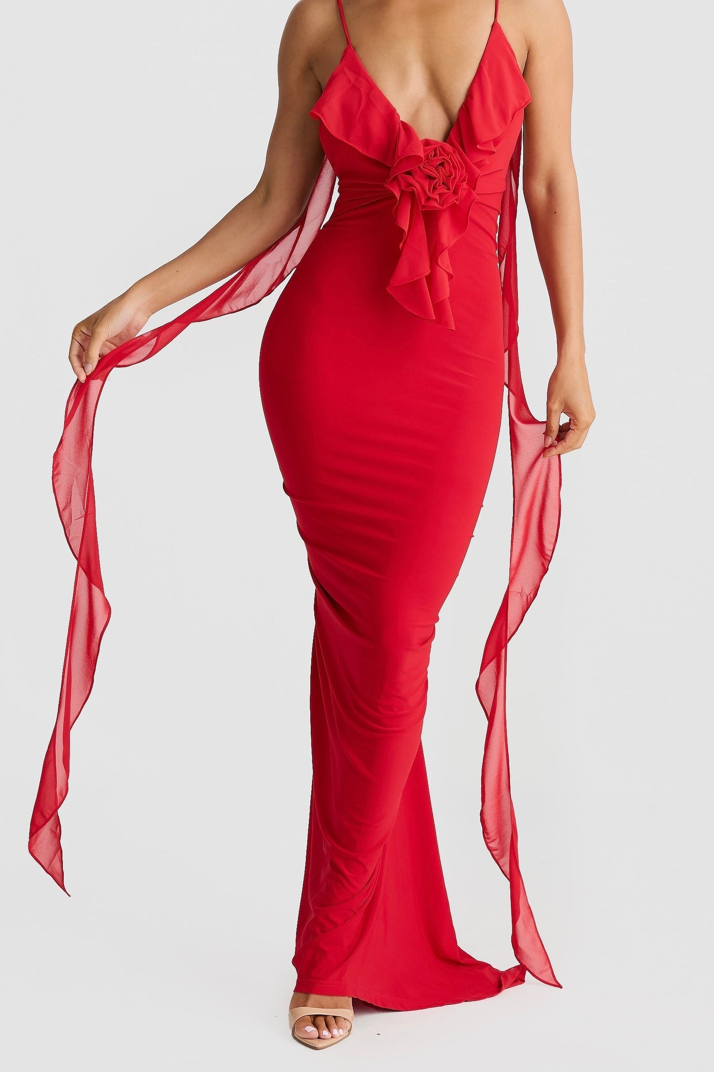 Rosa - Maxi Dress con Schiena Scoperta