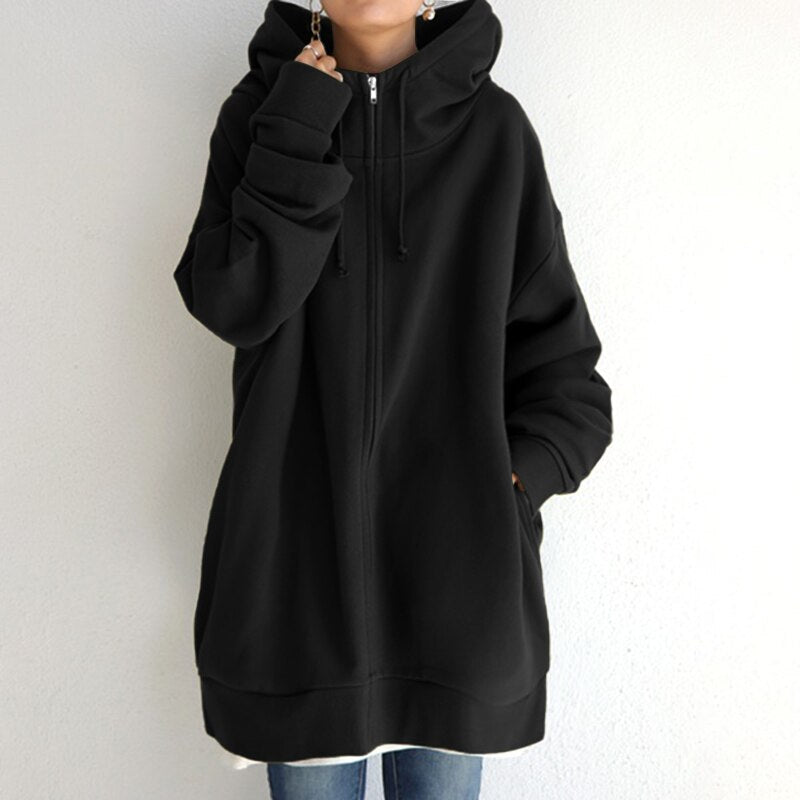 Arabella - Felpa invernale oversize con cappuccio donna