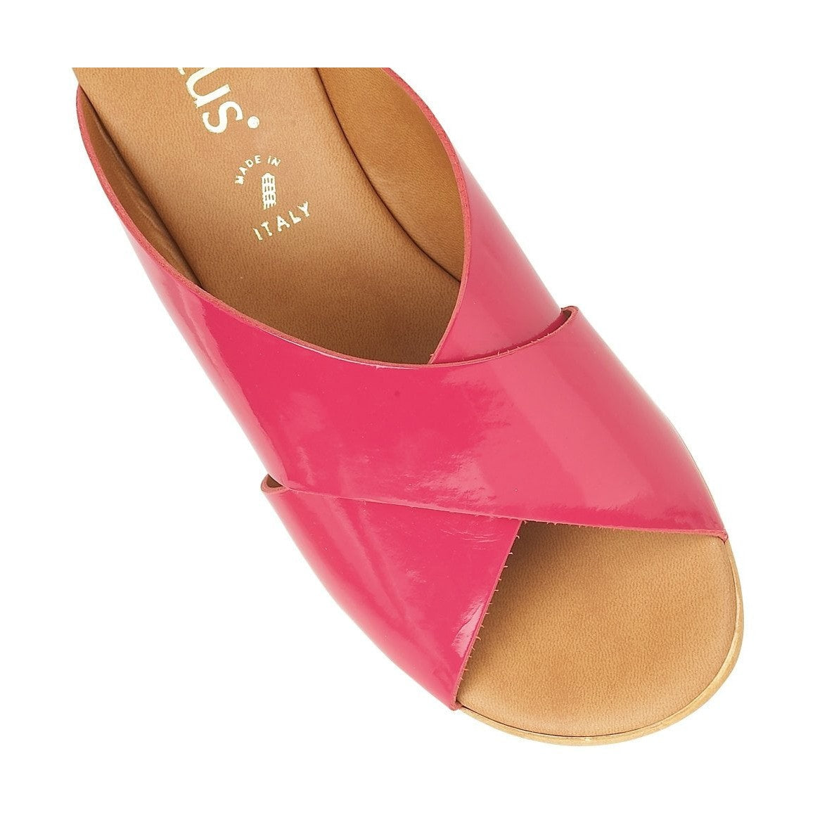 Stella - Sandali donna zeppa rosa lucida eleganti