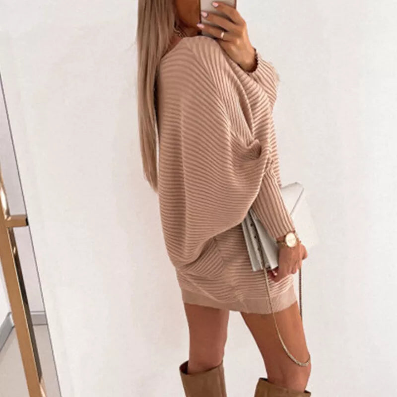 Bruna - Mini abito in maglia a maniche lunghe