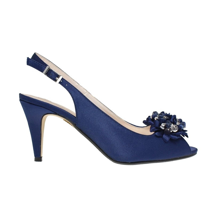 Severina - Scarpe donna slingback blu navy cerimonia eleganti