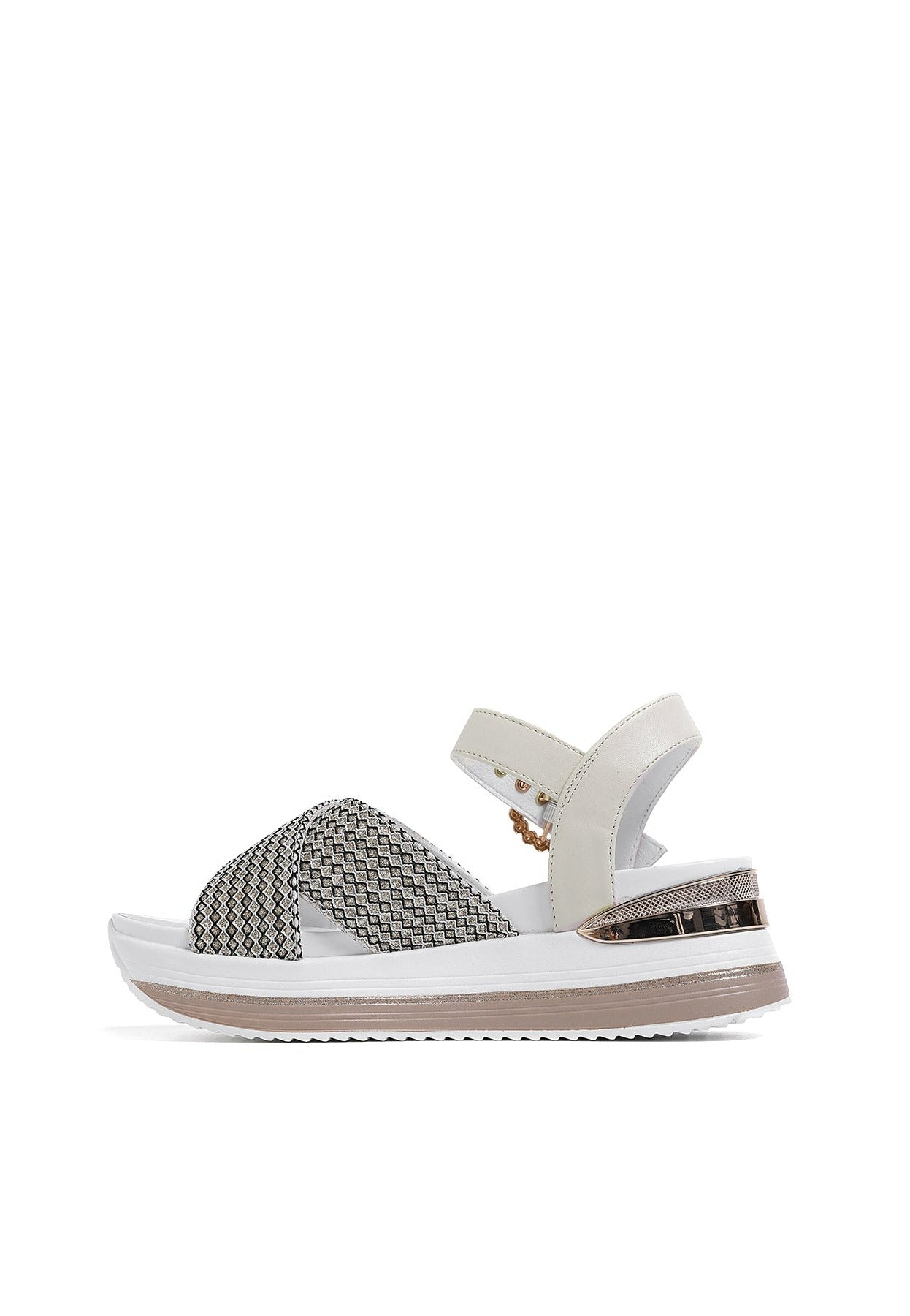 Renza - Sandali con zeppa plateau in ecopelle donna