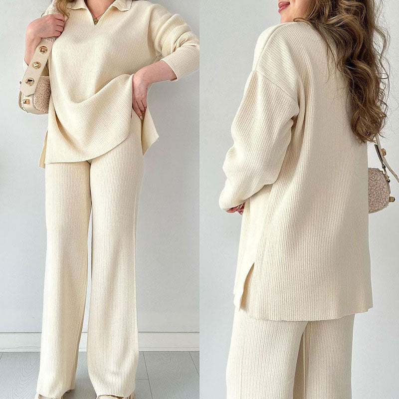 Irene – Completo Due Pezzi in Maglia Scollo a V