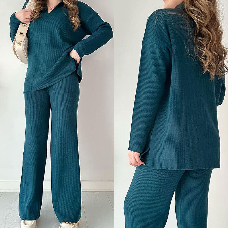 Irene – Completo Due Pezzi in Maglia Scollo a V