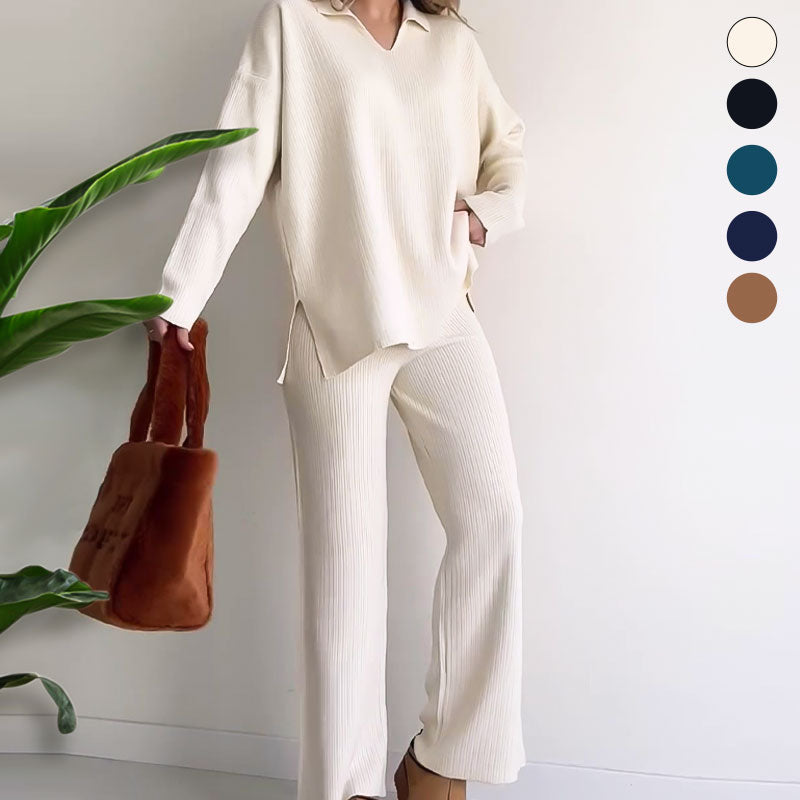 Irene – Completo Due Pezzi in Maglia Scollo a V