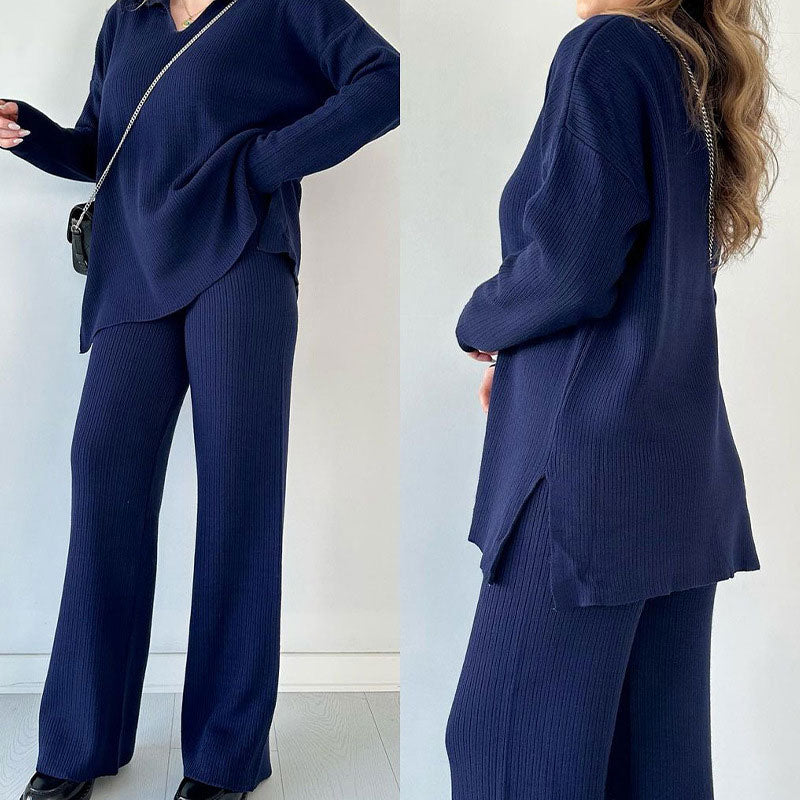 Irene – Completo Due Pezzi in Maglia Scollo a V