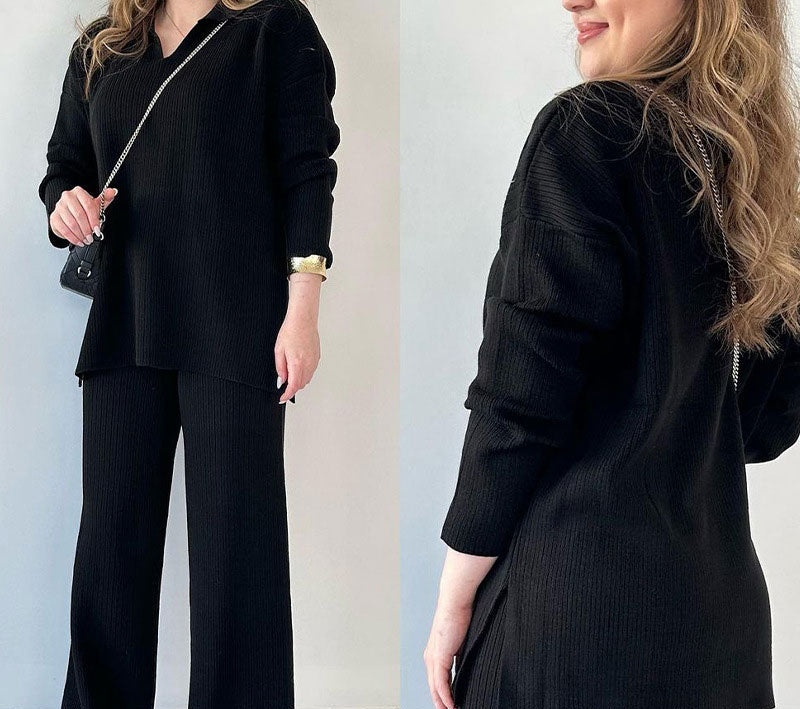 Irene – Completo Due Pezzi in Maglia Scollo a V