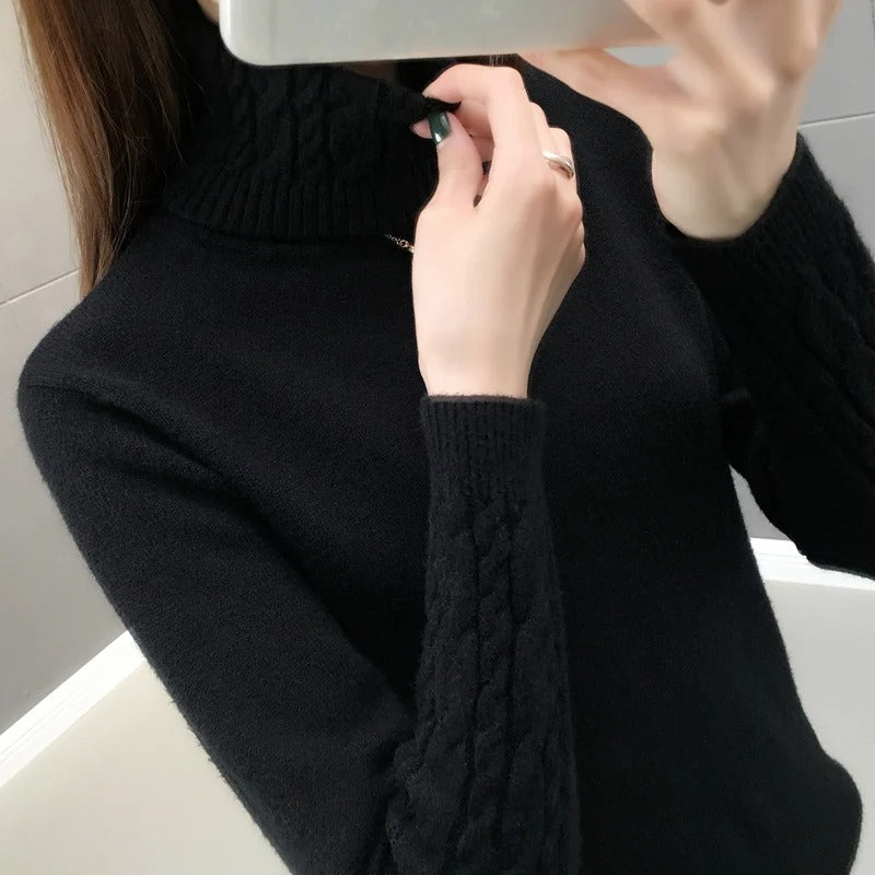 Blandina - Maglione a collo alto in maglia